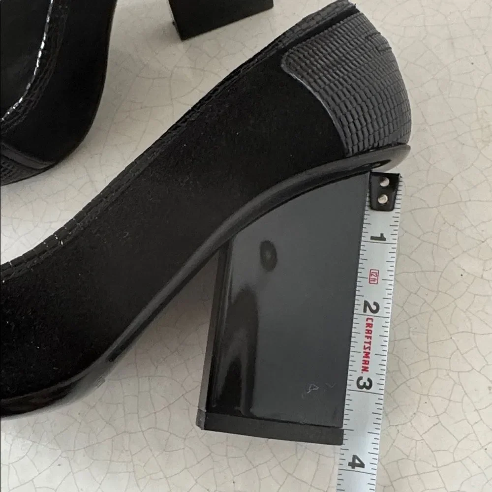 GIANMARCO LORENZI Elegant Black Leather Women's Heels Made in Italy Size 37 NWOB